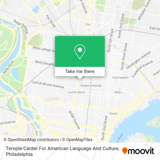 Temple Center For American Language And Culture map