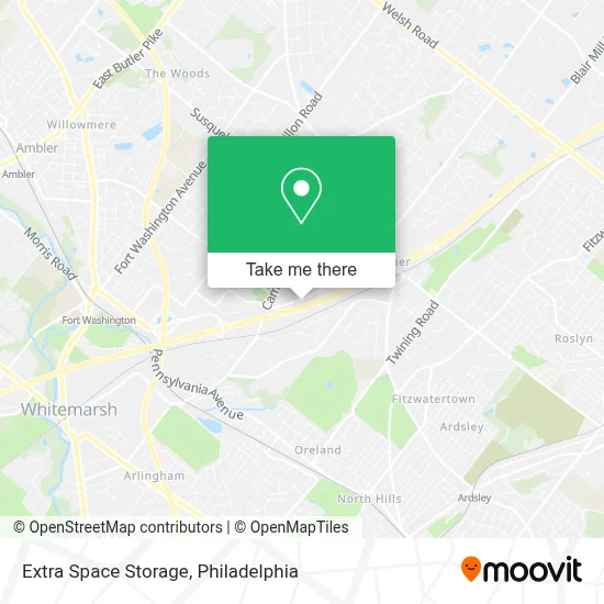 Extra Space Storage map