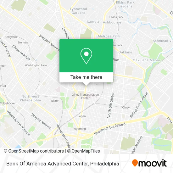 Bank Of America Advanced Center map
