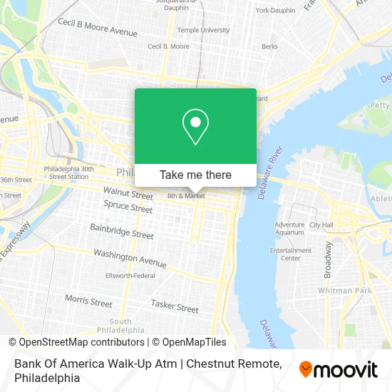 Bank Of America Walk-Up Atm | Chestnut Remote map