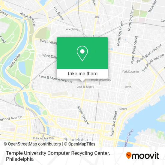 Temple University Computer Recycling Center map