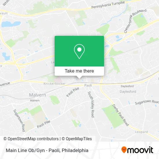 Main Line Ob/Gyn - Paoli map