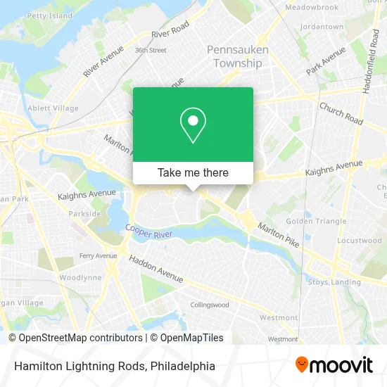 Hamilton Lightning Rods map