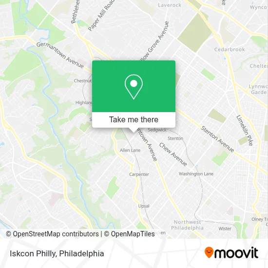 Iskcon Philly map