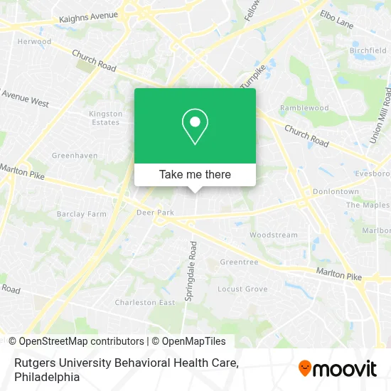 Rutgers University Behavioral Health Care map