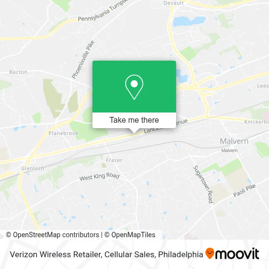 Verizon Wireless Retailer, Cellular Sales map