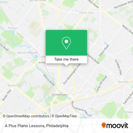 A Plus Piano Lessons map