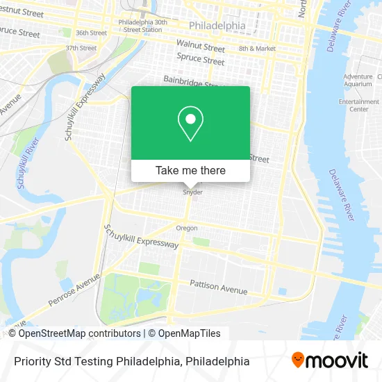 Priority Std Testing Philadelphia map