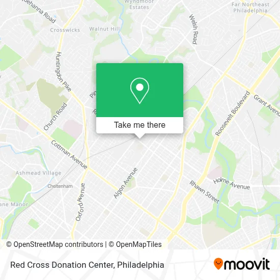 Red Cross Donation Center map