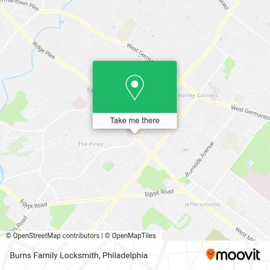 Burns Family Locksmith map