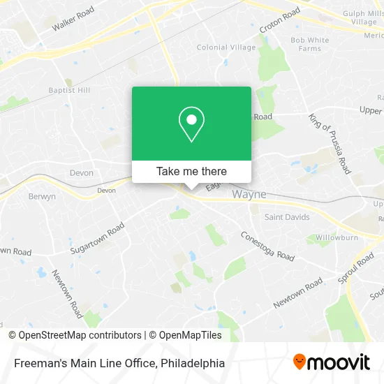 Freeman's Main Line Office map