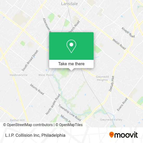 L.I.P. Collision Inc map