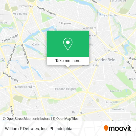 William F Defrates, Inc. map