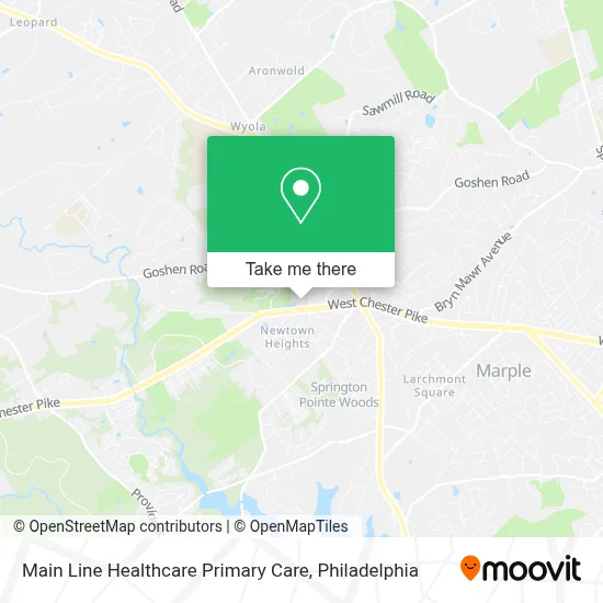Main Line Healthcare Primary Care map