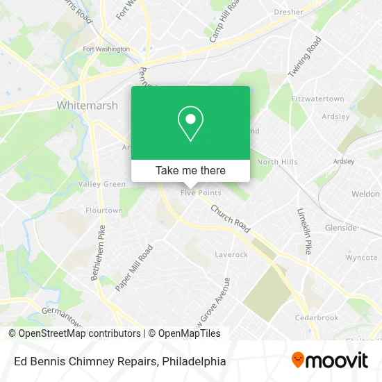 Ed Bennis Chimney Repairs map