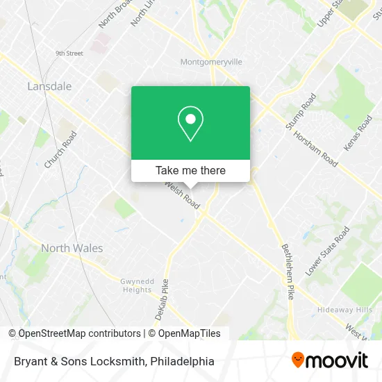 Bryant & Sons Locksmith map