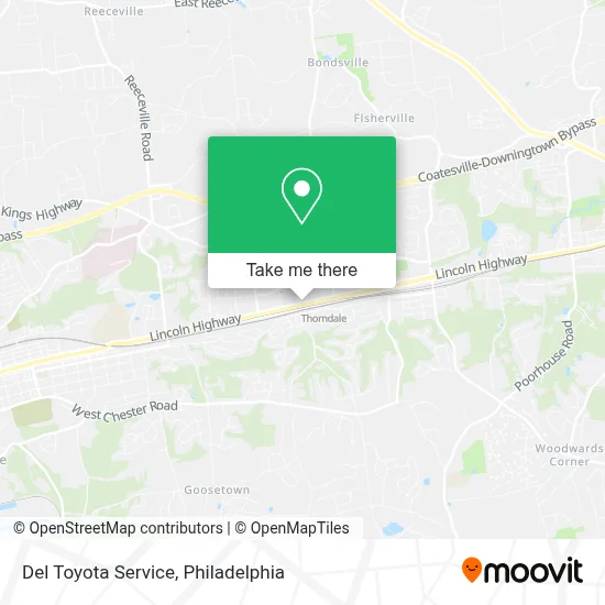 Del Toyota Service map