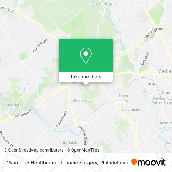 Main Line Healthcare Thoracic Surgery map
