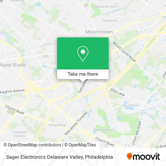 Sager Electronics Delaware Valley map