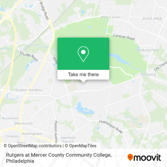Rutgers at Mercer County Community College map