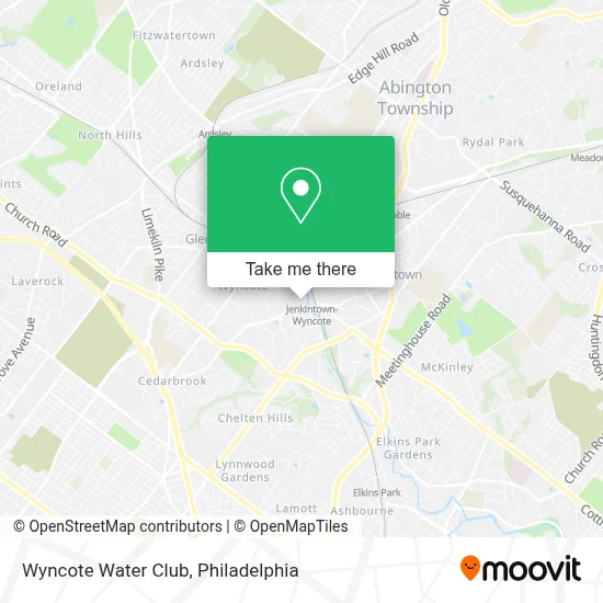 Wyncote Water Club map