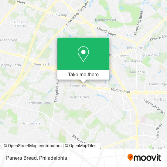 Panera Bread map