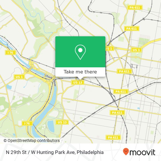 Mapa de N 29th St / W Hunting Park Ave