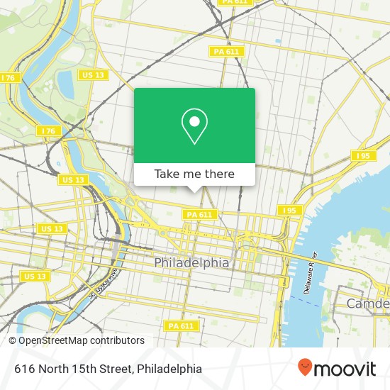 Mapa de 616 North 15th Street