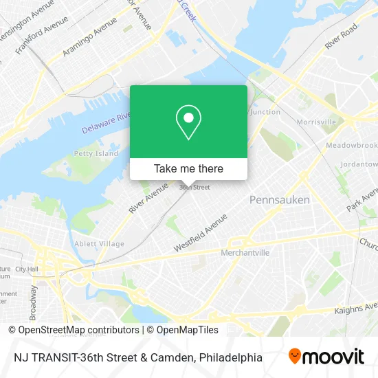 Mapa de NJ TRANSIT-36th Street & Camden
