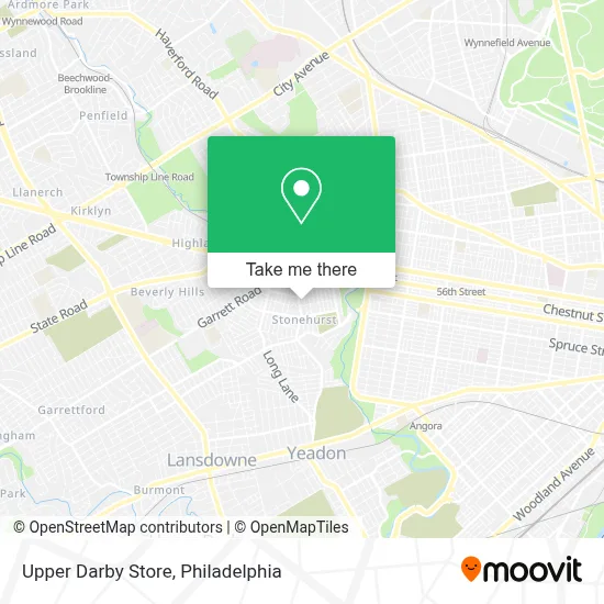 Upper Darby Store map