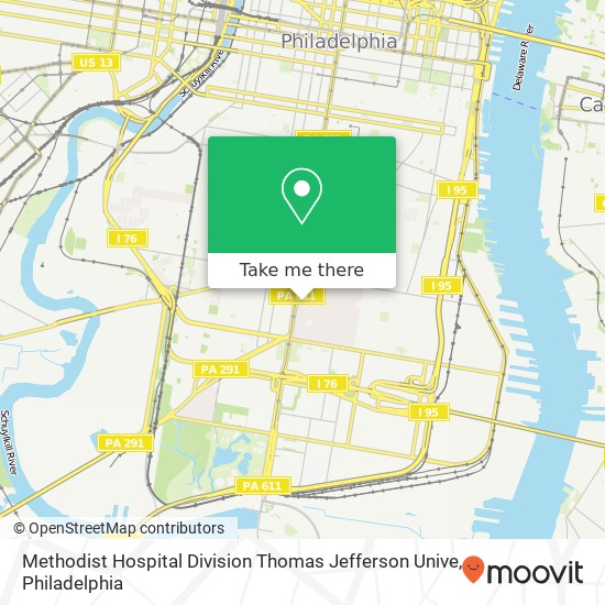 Methodist Hospital Division Thomas Jefferson Unive map