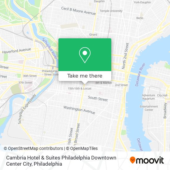 Mapa de Cambria Hotel & Suites Philadelphia Downtown Center City