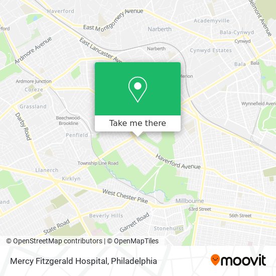 Mercy Fitzgerald Hospital map