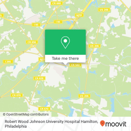 Mapa de Robert Wood Johnson University Hospital Hamilton