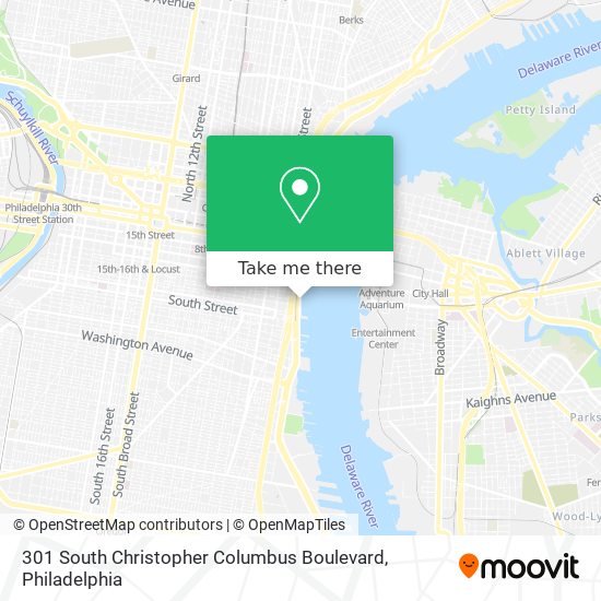 301 South Christopher Columbus Boulevard map