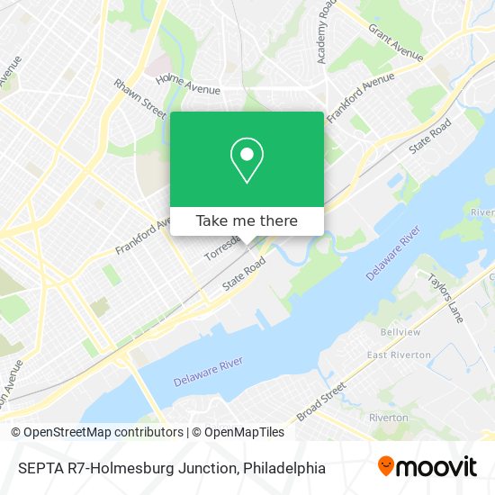 Mapa de SEPTA R7-Holmesburg Junction