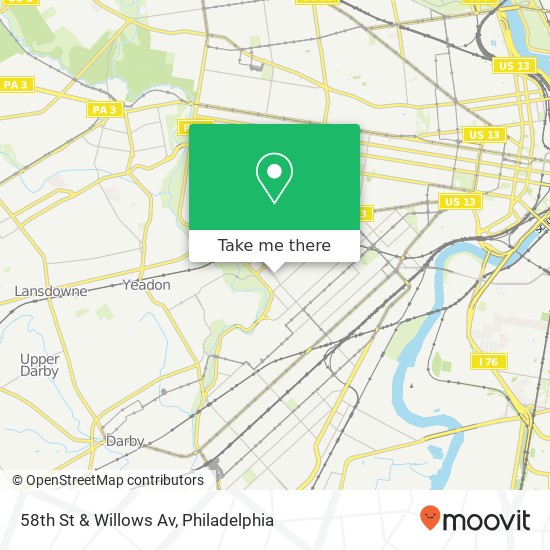 58th St & Willows Av map