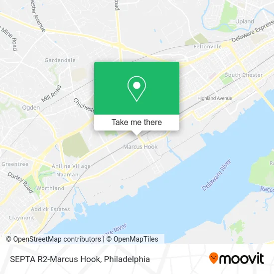 SEPTA R2-Marcus Hook map