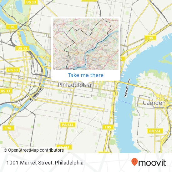 Mapa de 1001 Market Street