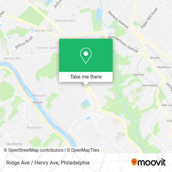 Ridge Ave / Henry Ave map