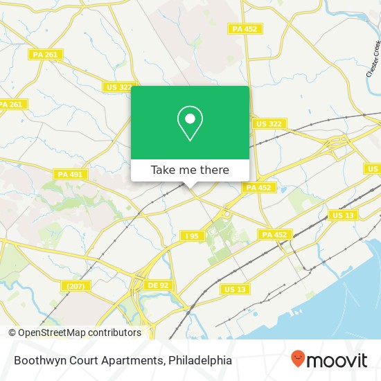 Mapa de Boothwyn Court Apartments