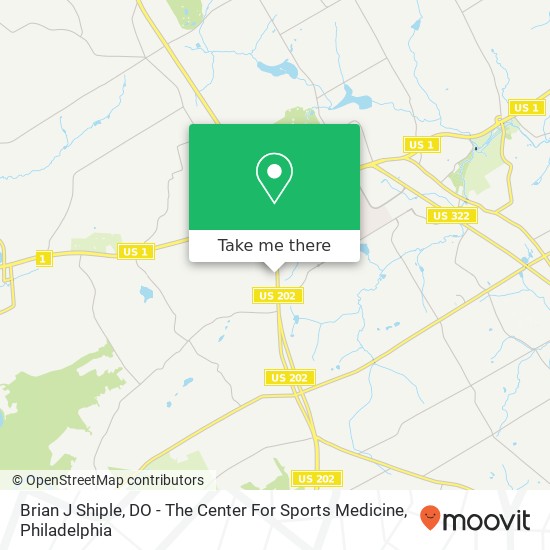 Mapa de Brian J Shiple, DO - The Center For Sports Medicine