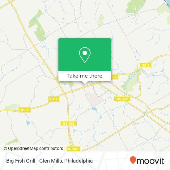Mapa de Big Fish Grill - Glen Mills