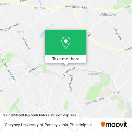 Cheyney University of Pennsylvania map