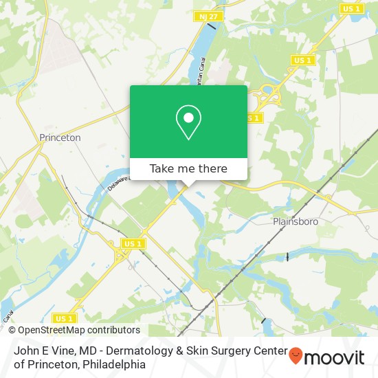 John E Vine, MD - Dermatology & Skin Surgery Center of Princeton map