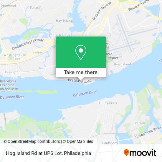 Hog Island Rd at UPS Lot map