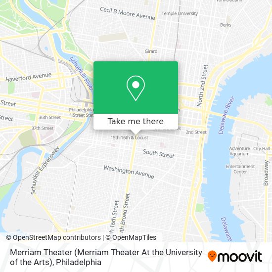 Mapa de Merriam Theater (Merriam Theater At the University of the Arts)