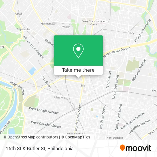 16th St & Butler St map