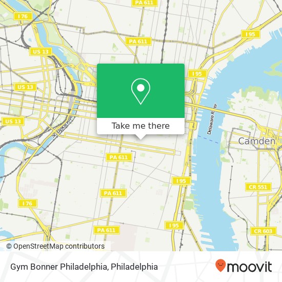 Mapa de Gym Bonner Philadelphia