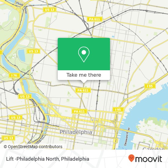 Lift -Philadelphia North map